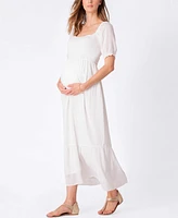 Seraphine Women's Shirred Maternity Maxi Dress, Including Petites Sizing