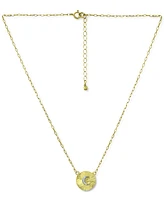 Giani Bernini Cubic Zirconia Moon Disc Pendant Necklace, 16" + 2" extender, Created for Macy's