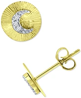 Giani Bernini Cubic Zirconia Moon Disc Stud Earrings, Created for Macy's