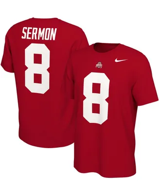 Men's Trey Sermon Crimson Ohio State Buckeyes Alumni Name Number T-shirt