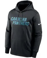 Men's Black Carolina Panthers Fan Gear Wordmark Performance Pullover Hoodie