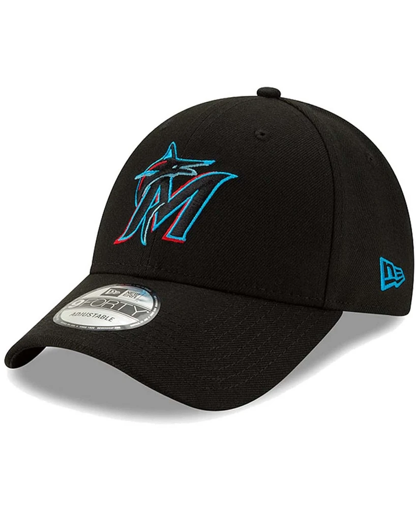 Big Boys and Girls Black Miami Marlins 2019 The League 9FORTY Adjustable Hat