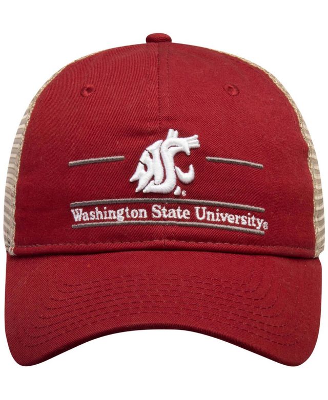 Men's Crimson Washington State Cougars Split Bar Trucker Adjustable Hat