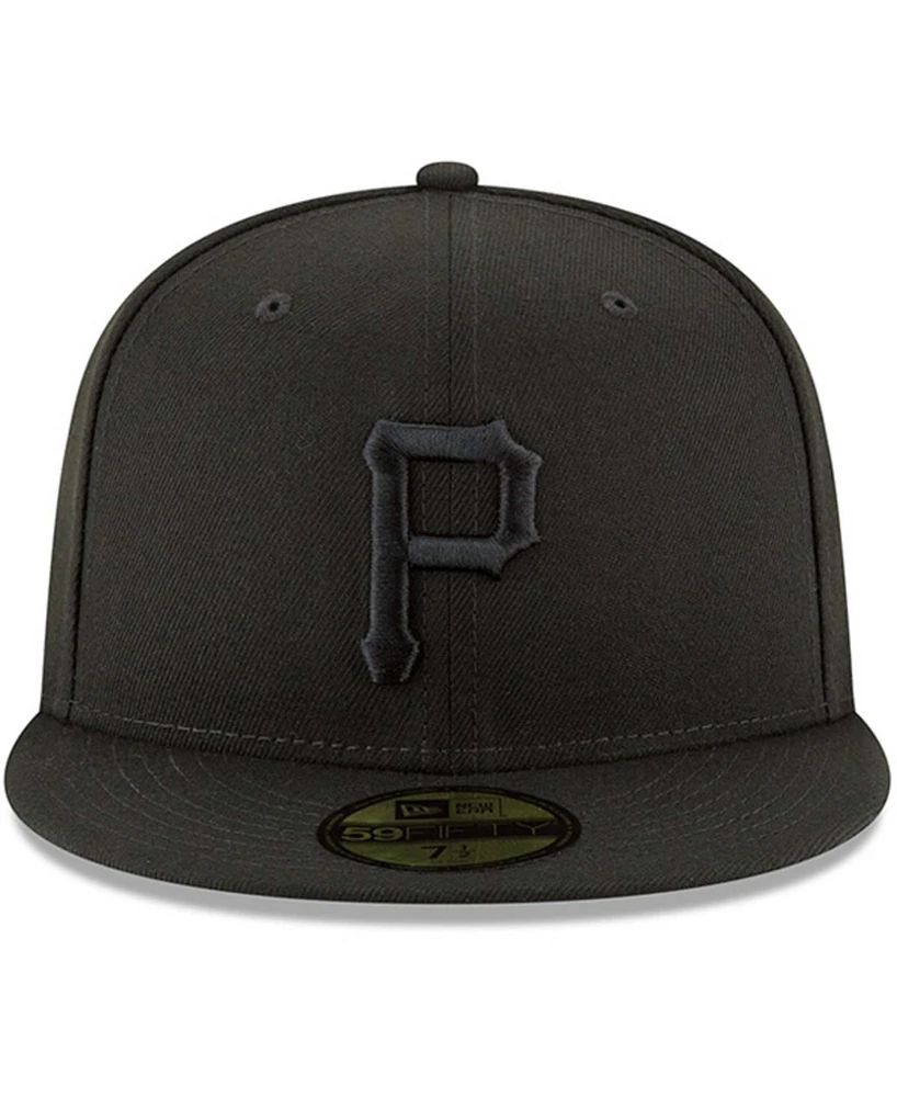 Men's Black Pittsburgh Pirates Primary Logo Basic 59FIFTY Fitted Hat