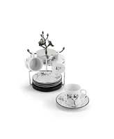 Orchid 9 Piece Demitasse Cups and Stand Set