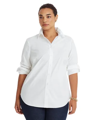 Lauren Ralph Plus-Size Easy Care Cotton Shirt