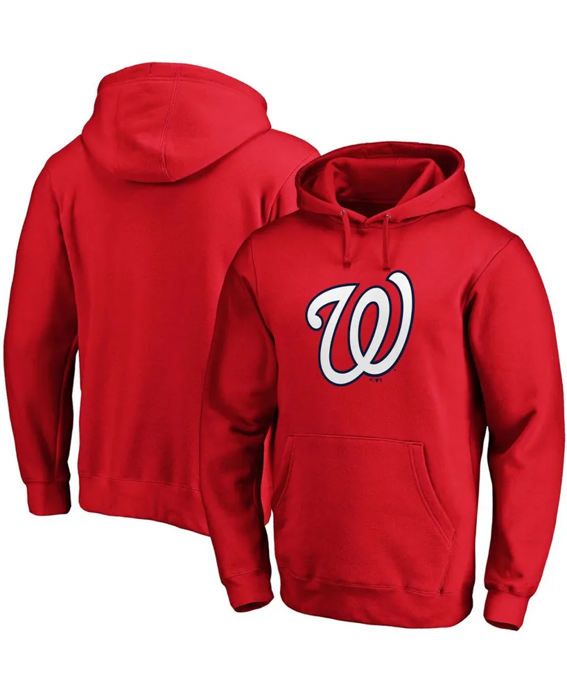 Men's Red Washington Nationals Official Logo Pullover Hoodie