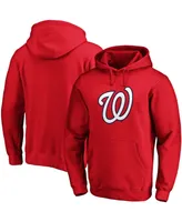 Men's Red Washington Nationals Official Logo Pullover Hoodie
