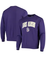 Men's Purple James Madison Dukes Arch Logo Tackle Twill Pullover Sweatshirt