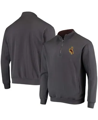 Men's Charcoal Wyoming Cowboys Tortugas Logo Quarter-Zip Jacket
