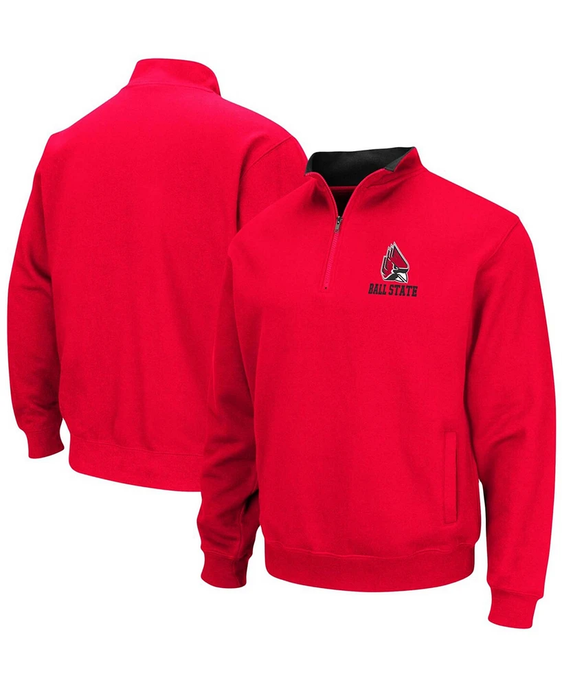 Men's Cardinal Ball State Cardinals Tortugas Logo Quarter-Zip Jacket