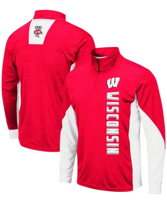 Men's Red Wisconsin Badgers Bart Windshirt Quarter-Zip Pullover Jacket