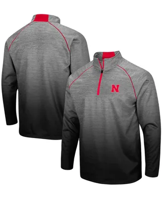 Men's Heathered Gray Nebraska Huskers Sitwell Sublimated Quarter-Zip Pullover Jacket