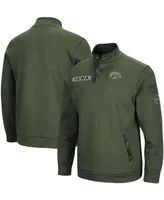 Men's Olive Iowa Hawkeyes Oht Military-Inspired Appreciation Digit Quarter-Snap Jacket