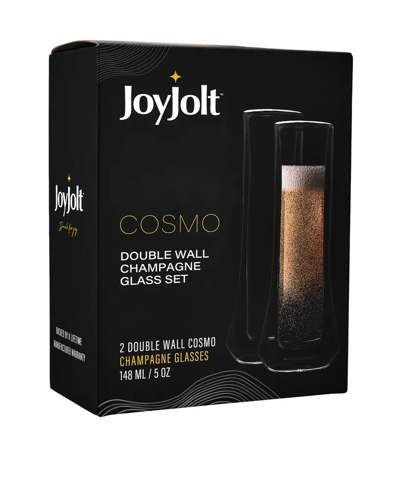 JoyJolt Cosmos Double Wall Champagne Glasses, Set of 4