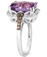Le Vian Grape Amethyst (5-1/10 ct. t.w.) & Diamond (1/3 ct. t.w.) Statement Ring in 14k White Gold