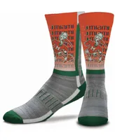 Youth Girls and Boys Multi Miami Hurricanes Mascot V-Curve Crew Socks