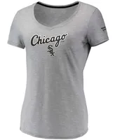 Women's Gray Chicago White Sox Wordmark Logo Space-Dye V-Neck T-shirt