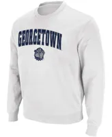 Men's White Georgetown Hoyas Arch Logo Tackle Twill Pullover Sweatshirt