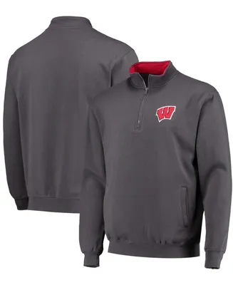 Men's Charcoal Wisconsin Badgers Tortugas Logo Quarter-Zip Jacket