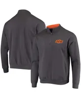 Men's Charcoal Oklahoma State Cowboys Tortugas Logo Quarter-Zip Jacket