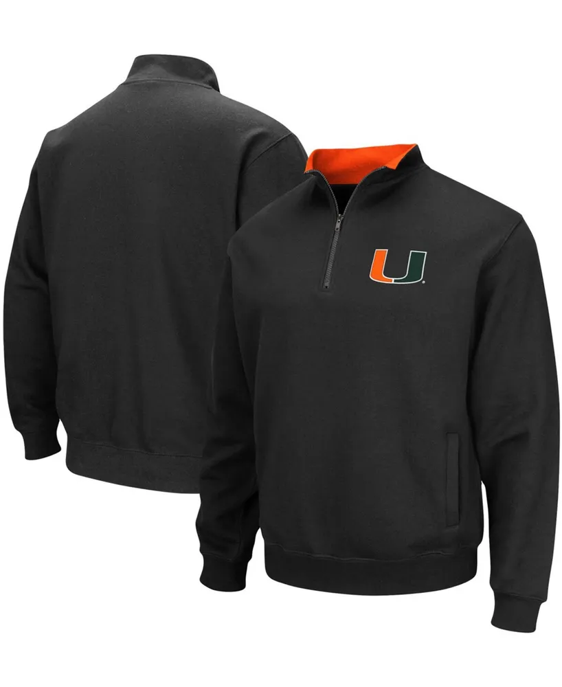 Men's Black Miami Hurricanes Tortugas Logo Quarter-Zip Jacket