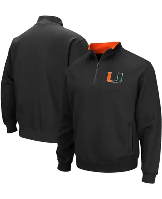 Men's Black Miami Hurricanes Tortugas Logo Quarter-Zip Jacket