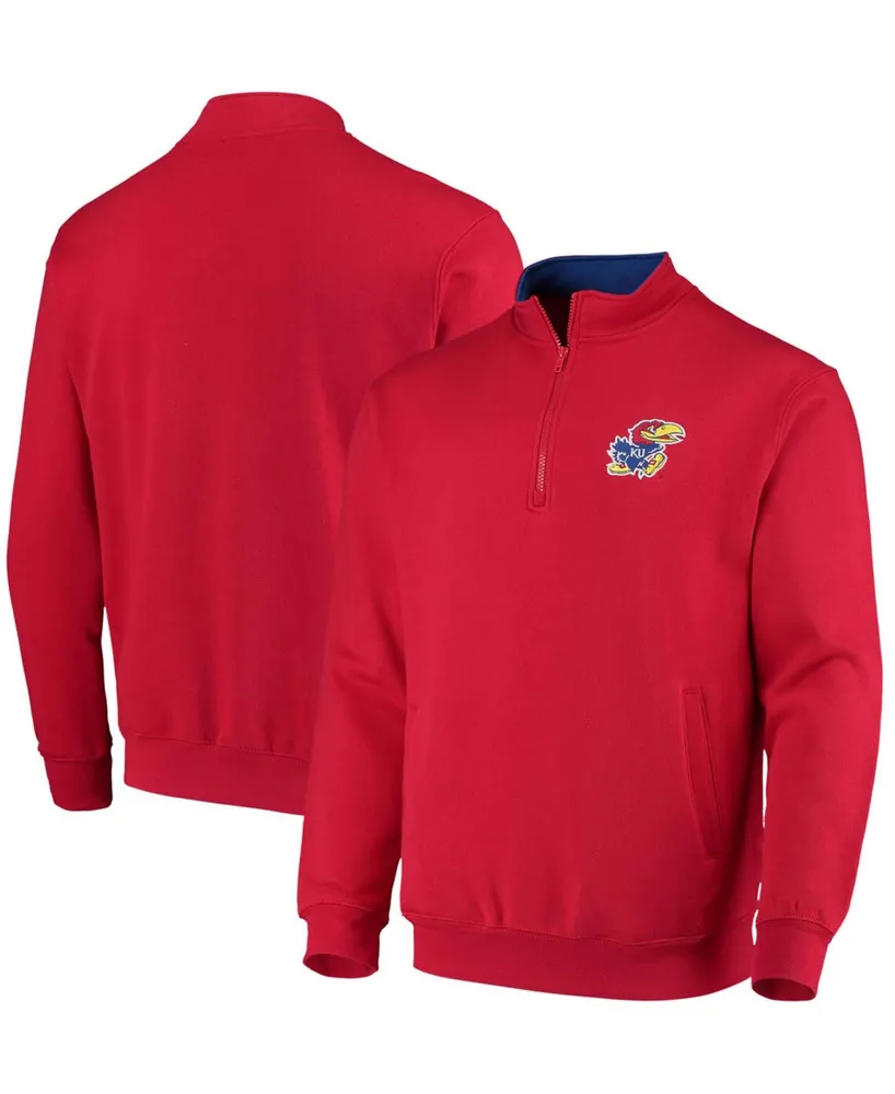 Men's Red Kansas Jayhawks Tortugas Logo Quarter-Zip Jacket