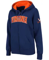 Women's Navy Virginia Cavaliers Arched Name Full-Zip Hoodie