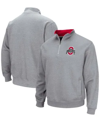 Men's Heather Gray Ohio State Buckeyes Tortugas Team Logo Quarter-Zip Jacket