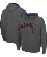 Men's Charcoal Illinois Fighting Illini Arch Logo 3.0 Full-Zip Hoodie