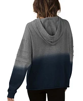Women's Heather Gray, Navy Chicago Bears Superstar Dip-Dye Crop Pullover Hoodie