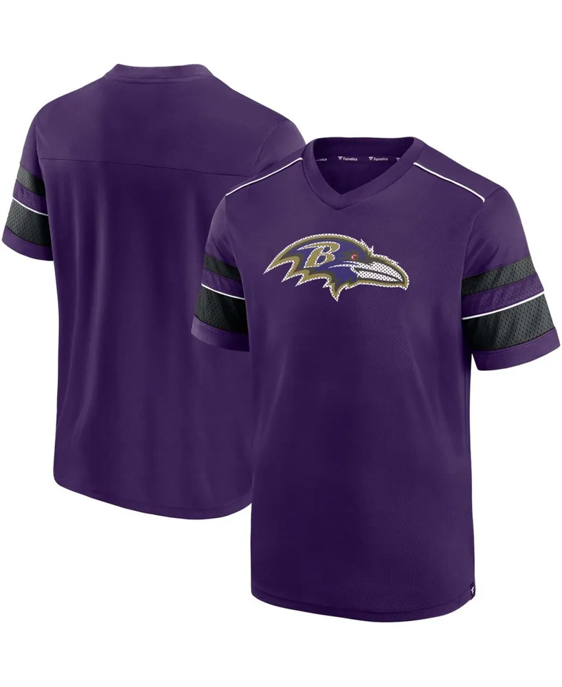 Men's Purple Baltimore Ravens Textured Hashmark V-Neck T-shirt