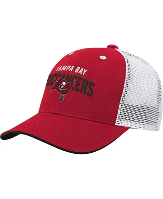 Big Boys and Girls Red, White Tampa Bay Buccaneers Core Lockup Snapback Hat