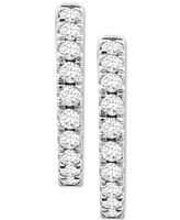 Lab-Grown Sapphire (1/2 ct. t.w.) & White (1/4 Reversible Hoop Earrings
