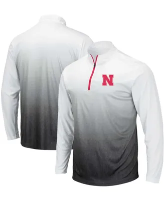 Men's Gray Nebraska Huskers Magic Team Logo Quarter-Zip Jacket
