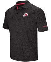 Men's Heather Black Utah Utes Down Swing Polo Shirt