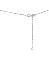 Aquamarine (1/2 ct. t.w.) & Diamond (1/10 ct. t.w.) Rectangle Pendant Necklace in 14k White Gold, 16" + 2" extender