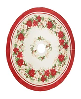 Poinsettias Christmas Tree Round Skirt