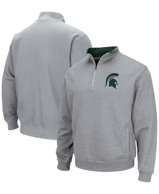 Men's Heather Gray Michigan State Spartans Tortugas Team Logo Quarter-Zip Jacket