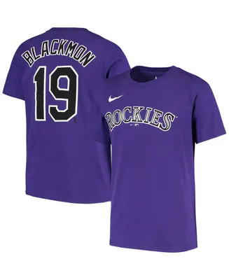 Big Boys Charlie Blackmon Purple Colorado Rockies Player Name and Number T-shirt