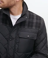 Cole Haan Men's Mixed Media Diamond-Like Quilt Coat