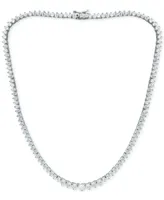 Cubic Zirconia Graduated Tennis 16" Collar Necklace in Sterling Silver