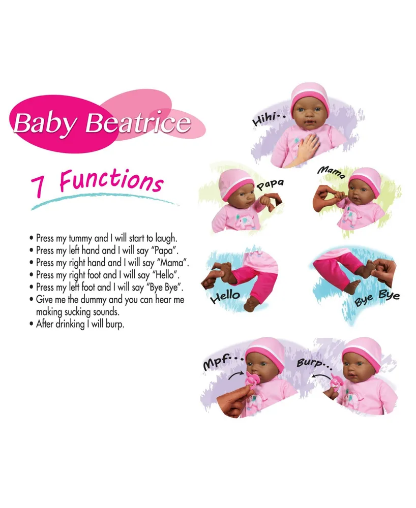 Lissi Dolls Baby Beatrice Interactive African American Baby Doll, Set of 3