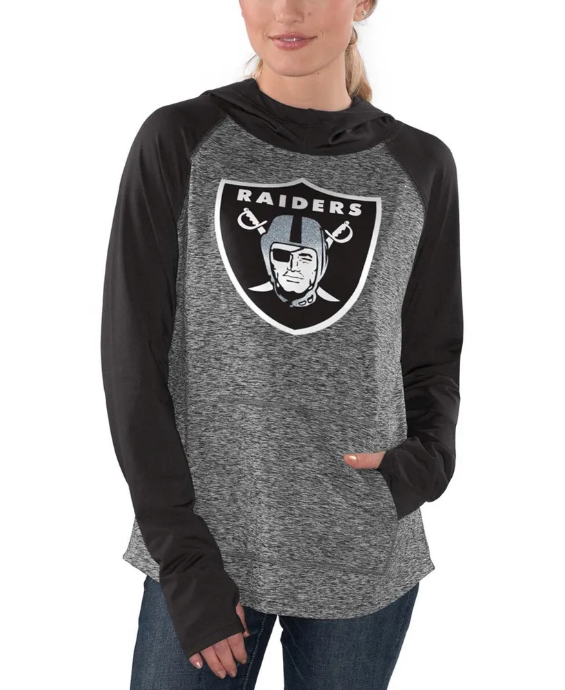 Women's Heathered Gray-Black Las Vegas Raiders Championship Ring Pullover Hoodie - Heather Gray