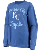 Women's Royal Kansas City Royals Script Comfy Cord Pullover Sweatshirt