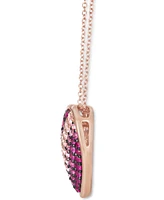 Le Vian Strawberry Ombre Pink Sapphire Heart 18" Pendant Necklace (1-7/8 ct. t.w.) in 14k Rose Gold