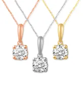 Diamond Solitaire 18" Pendant Necklace (1/5 ct. t.w.) 14k White, Yellow or Rose Gold