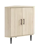 Contemporary Double Door Corner Accent Cabinet