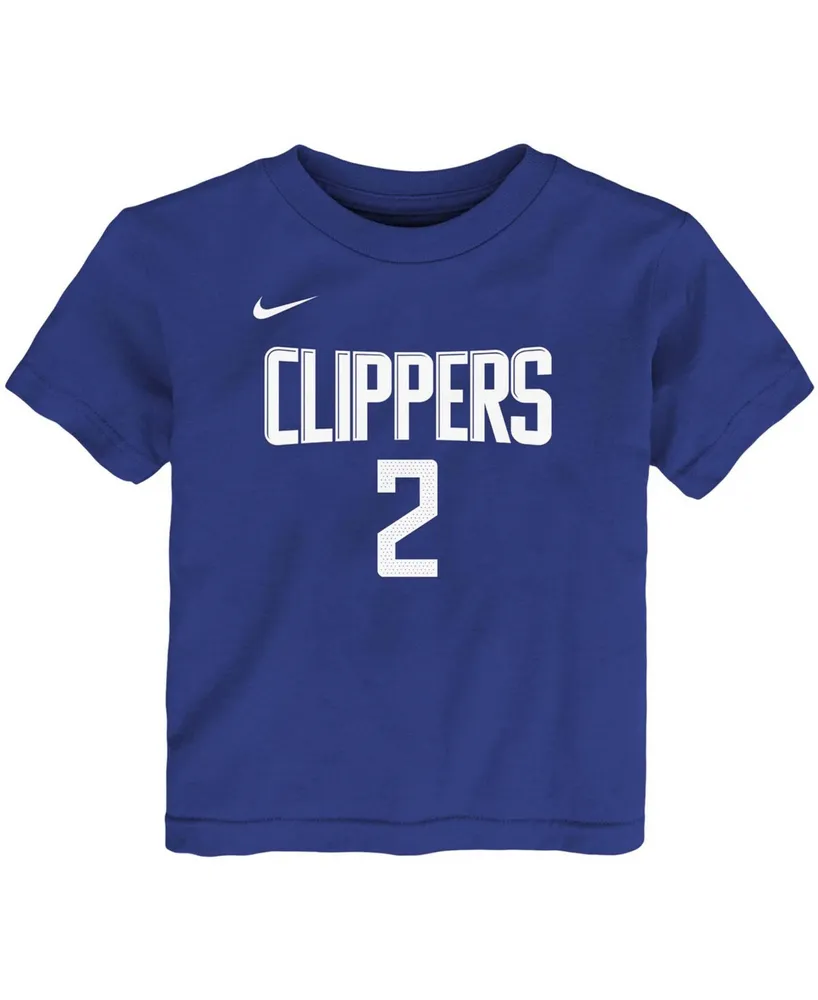 Toddler Girls and Boys Kawhi Leonard Blue La Clippers Logo Name Number T-shirt
